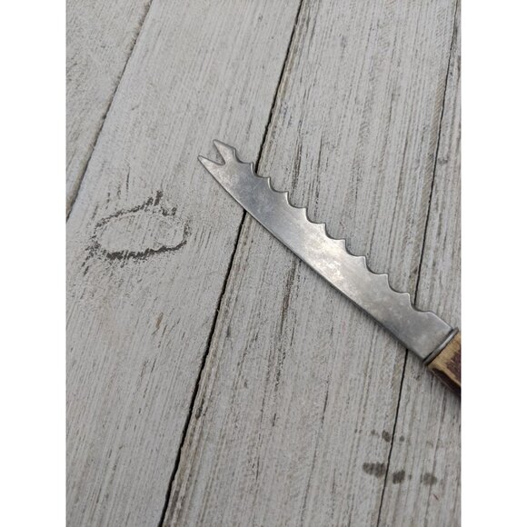 Utility All Purpose Cheese Meat Slicing Knife Serrated 2 Prongs 6 1/2" - Picture 6 of 6